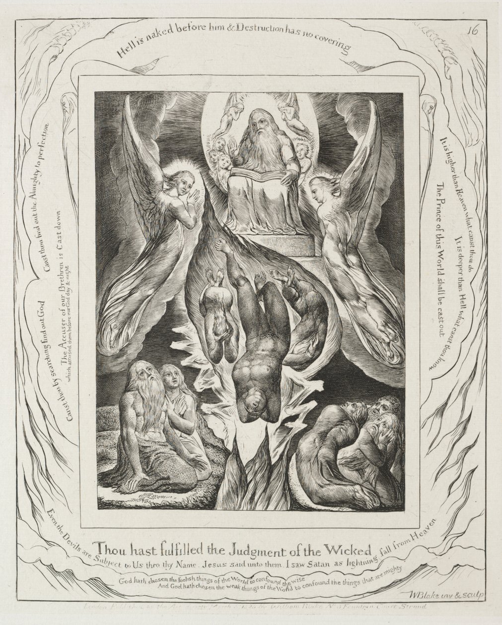 Księga Hioba: Pl. 16 Wypełniłeś wyrok bezbożnych autorstwa William Blake