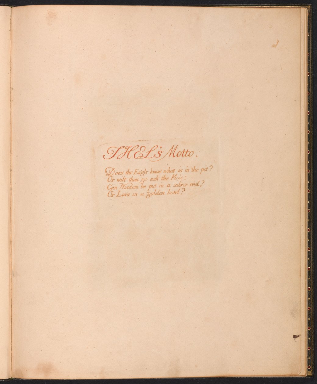 Księga Thela, płyta 1, motto Thels... autorstwa William Blake