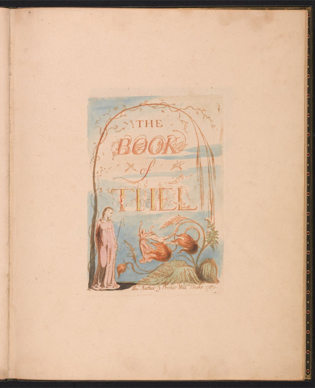 The Book of Thel, płyta 2, strona tytułowa autorstwa William Blake