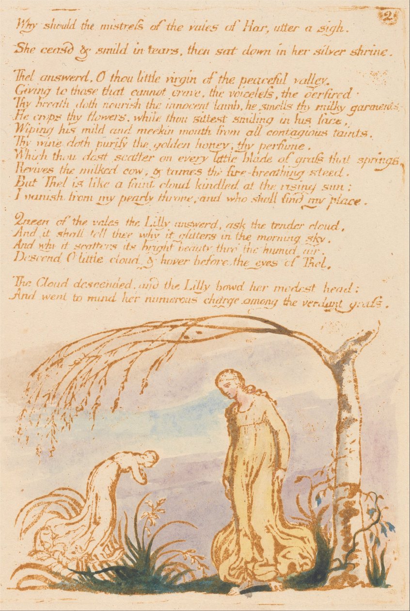 The Book of Thel, płyta 4, Dlaczego kochanka . . . . autorstwa William Blake