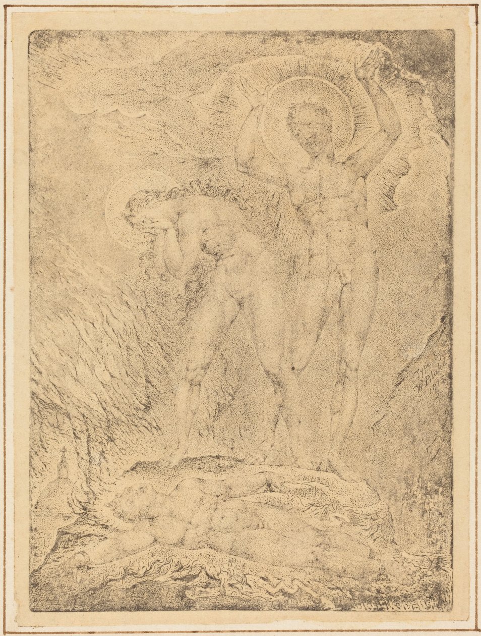 Spętanie Orków autorstwa William Blake
