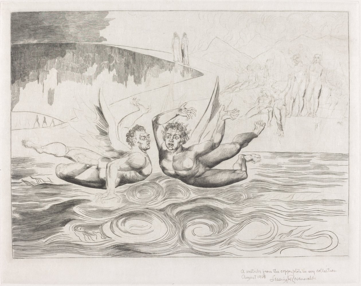 Krąg Skorumpowanych Urzędników; Diabły się nawzajem tłuką autorstwa William Blake