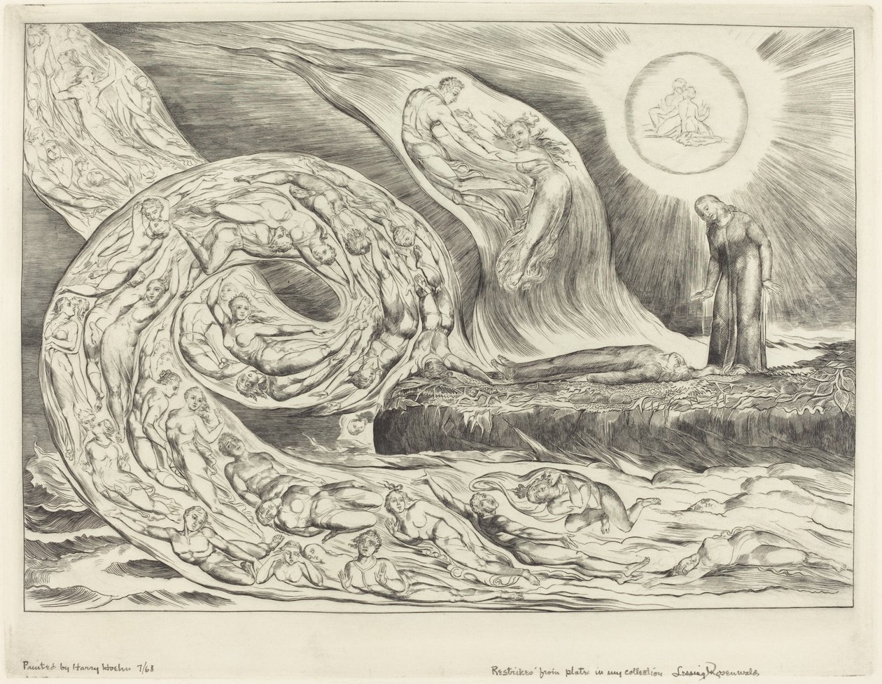 Krąg Rozpustnych: Paolo i Francesca autorstwa William Blake