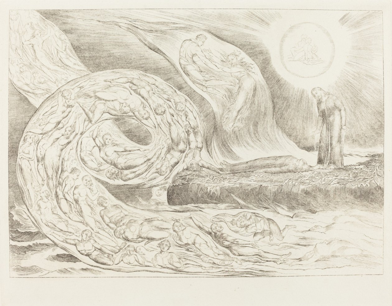 Krąg Rozpustnych: Paolo i Francesca autorstwa William Blake