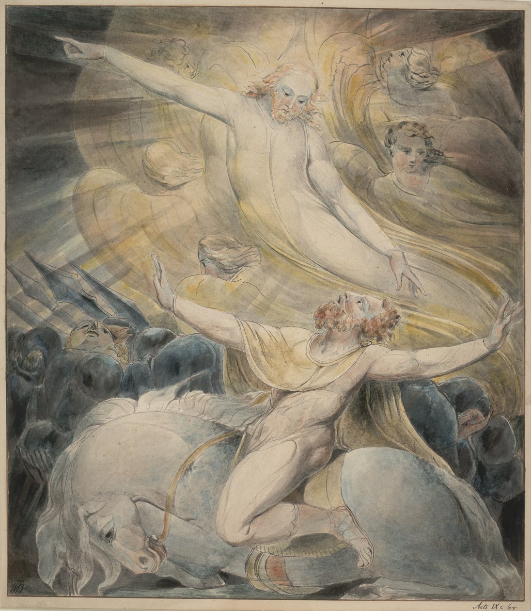 Nawrócenie Saula, ok. 1800 autorstwa William Blake