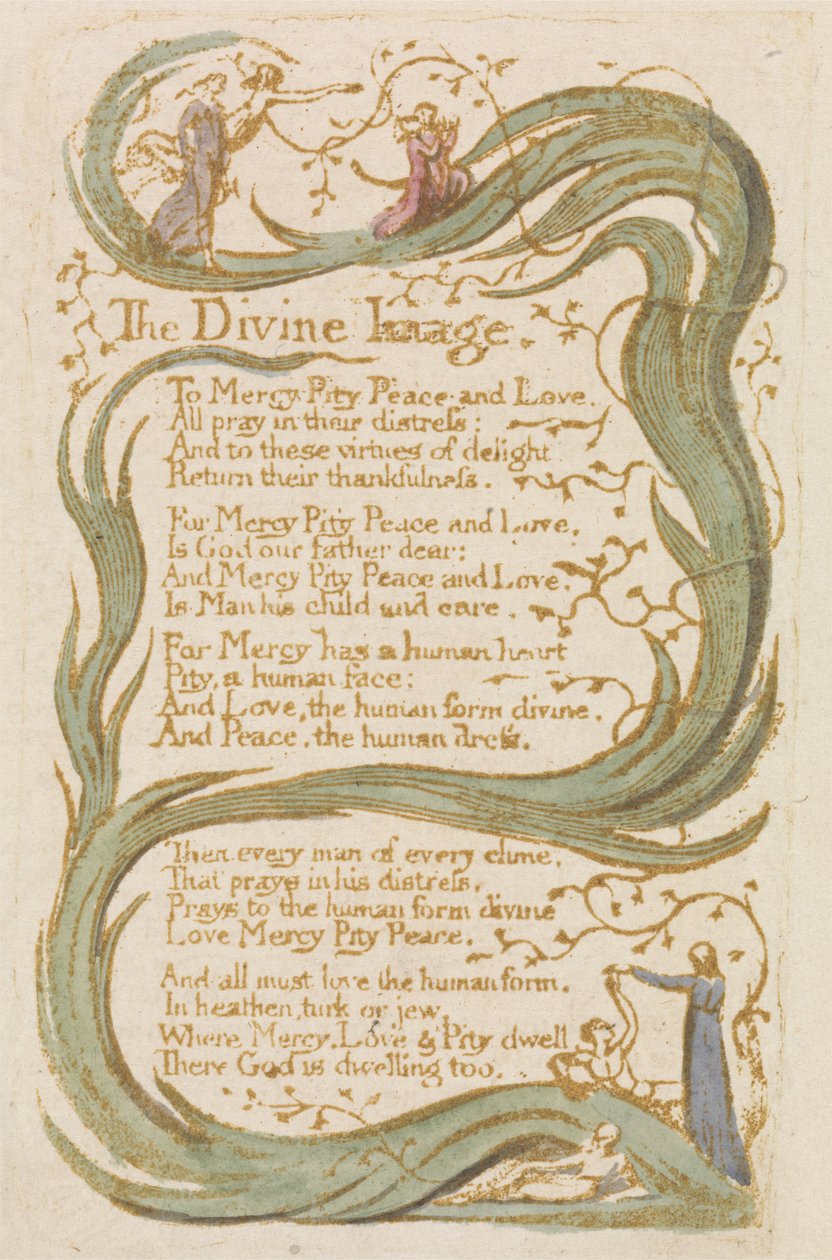 „Boski obraz”, płyta 12 z „Pieśni niewinności” autorstwa William Blake