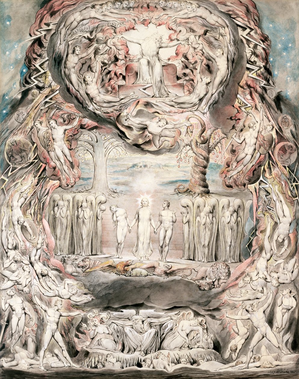 „Upadek człowieka”, c1780-1827 autorstwa William Blake