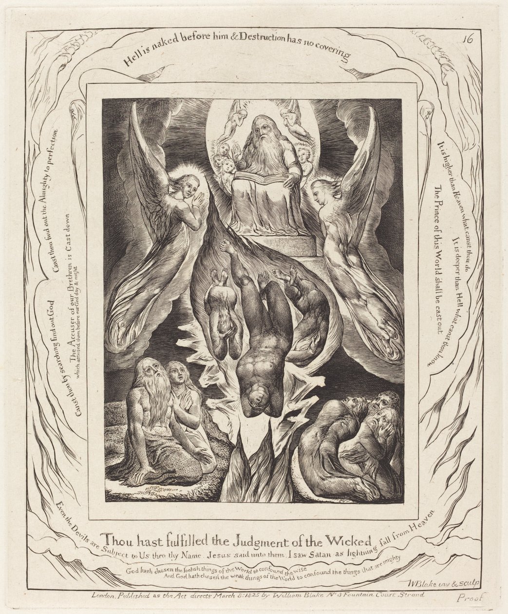 Upadek Szatana, 1825. autorstwa William Blake