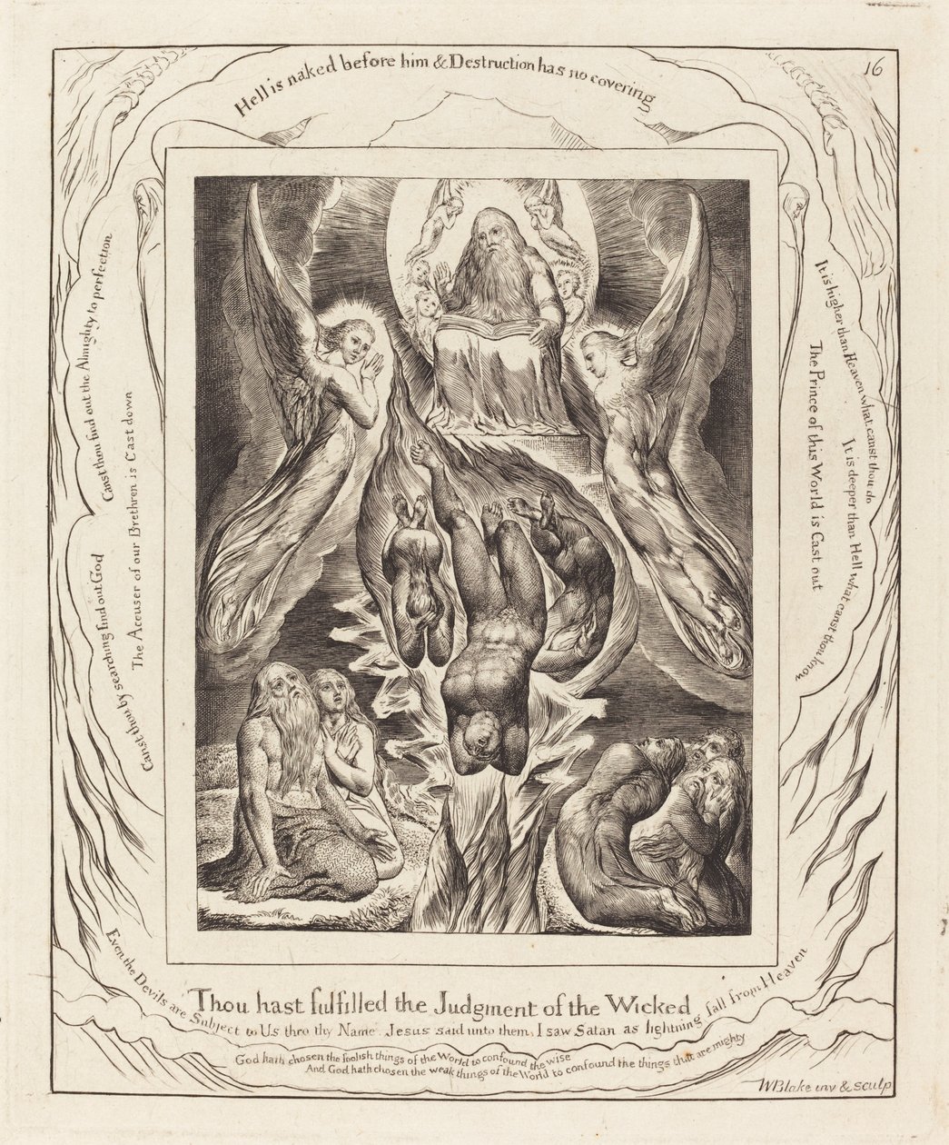 Upadek Szatana, 1825. autorstwa William Blake