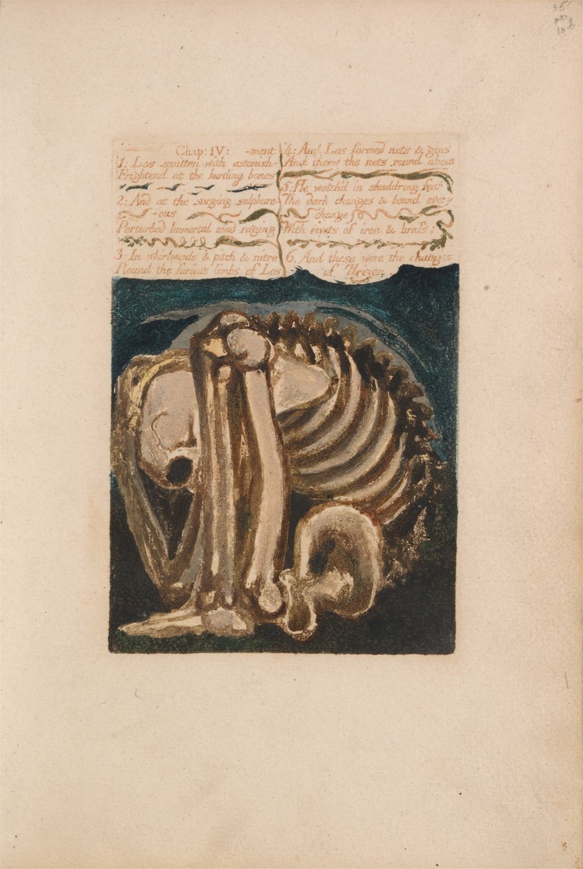 Pierwsza Księga Urizena, Tablica 12, Los Smitten ze zdumieniem.... (Bentley 8) autorstwa William Blake