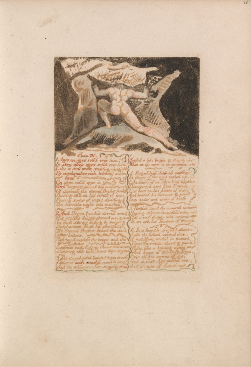 Pierwsza Księga Urizena, Tablica 13, Rozdział: IV autorstwa William Blake