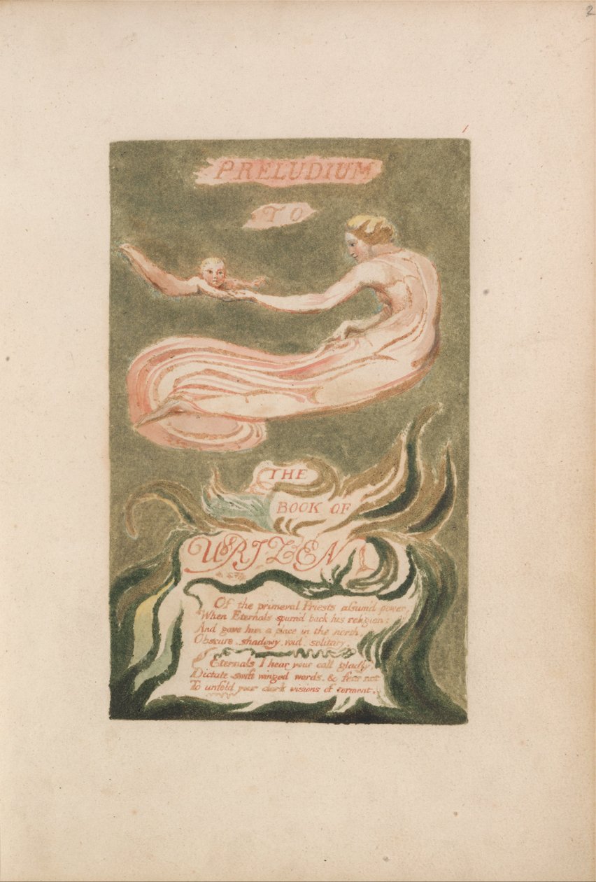 Pierwsza Księga Urizena, Tablica 2, Preludium do Księgi Urizena (Bentley 2) autorstwa William Blake