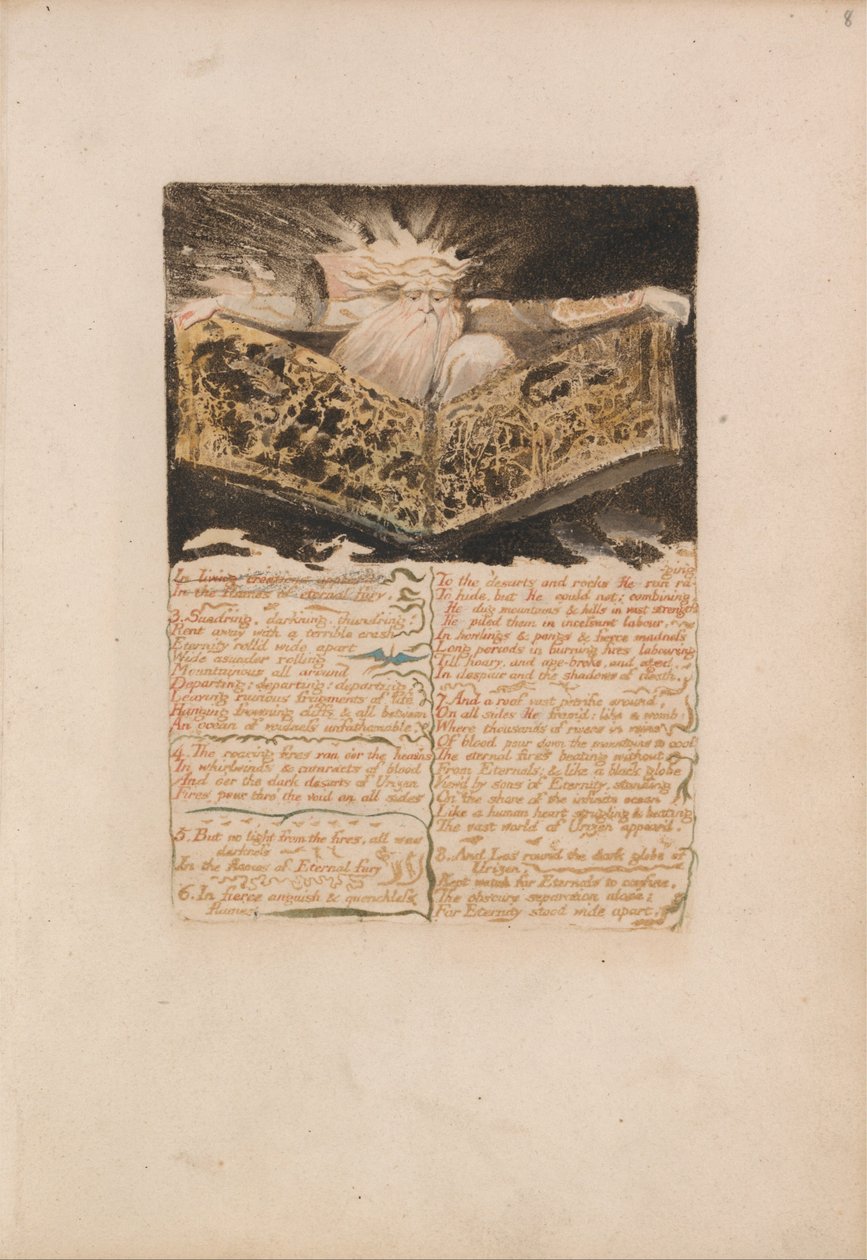 Pierwsza Księga Urizena, płyta 8, Pojawiły się żywe stworzenia... (Bentley 5) autorstwa William Blake