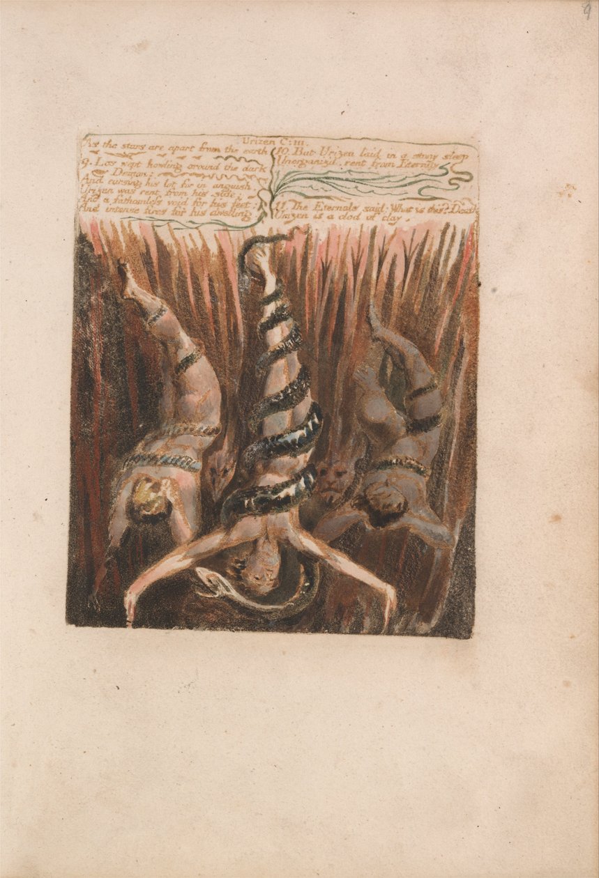 Pierwsza Księga Urizena, Tablica 9, Jak gwiazdy są poza Ziemią... (Bentley 6) autorstwa William Blake