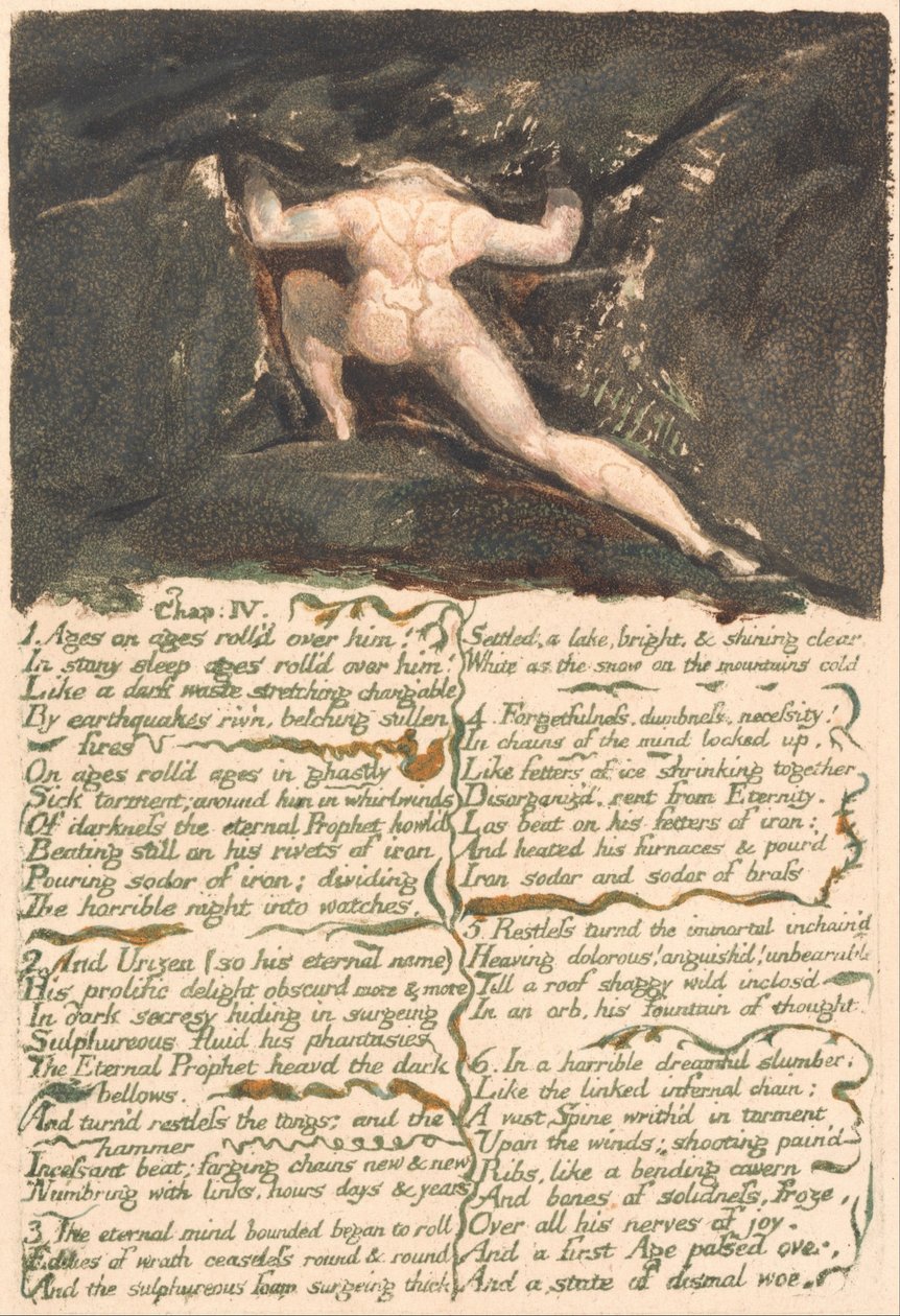 Pierwsza Księga Urizena, Tablica 9, Rozdz. IV autorstwa William Blake