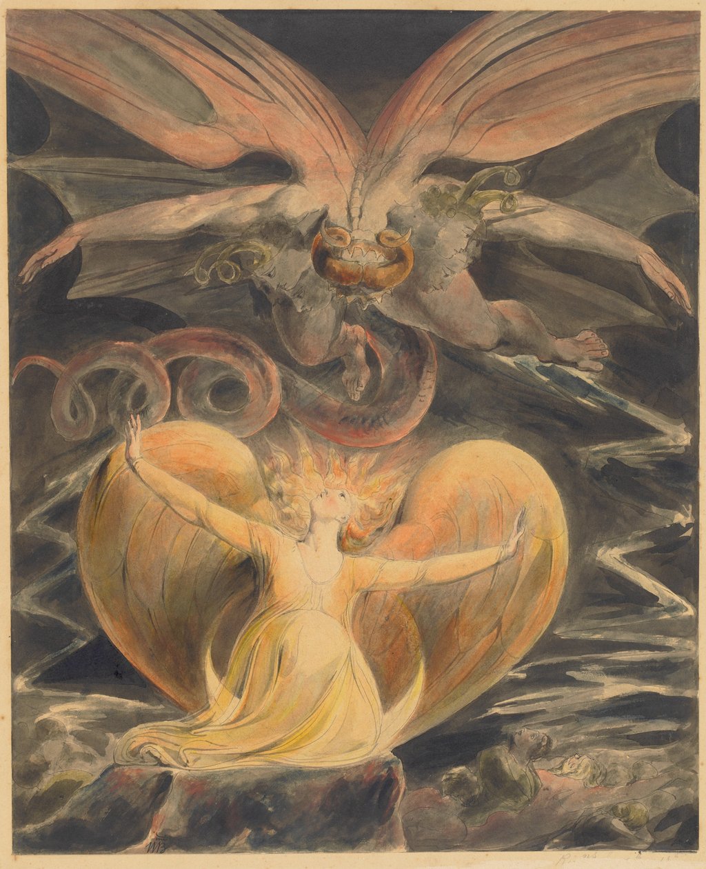 Wielki Czerwony Smok i Niewiasta obleczona w Słońce, ok. 1930 r. 1805. autorstwa William Blake