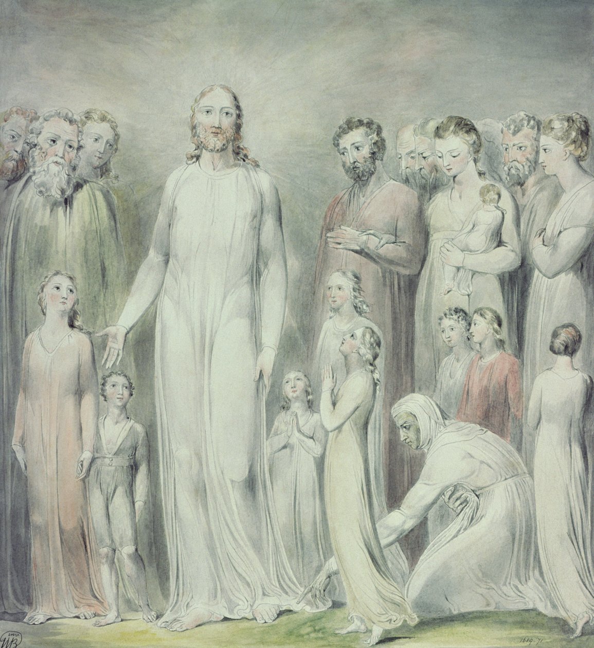 Uzdrowienie kobiety z krwią autorstwa William Blake