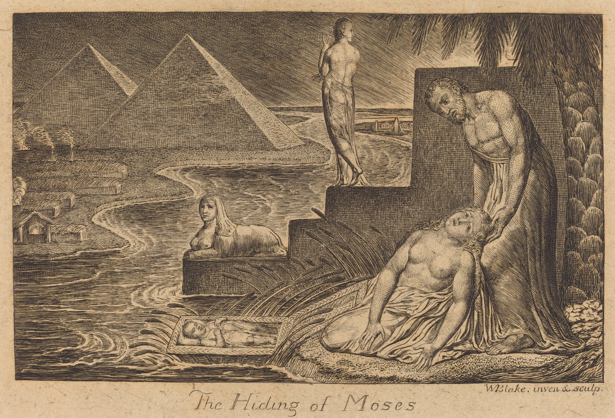 Ukrywanie Mojżesza, 1824. autorstwa William Blake