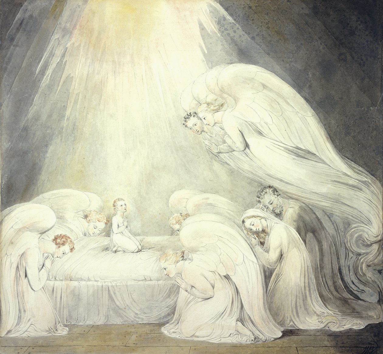 Dzieciątko Jezus odmawiające swoje modlitwy, ok. 1805 r. autorstwa William Blake