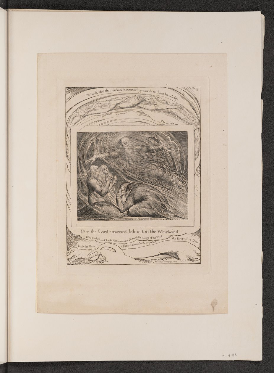 Pan odpowiada Hiobowi z trąby powietrznej autorstwa William Blake