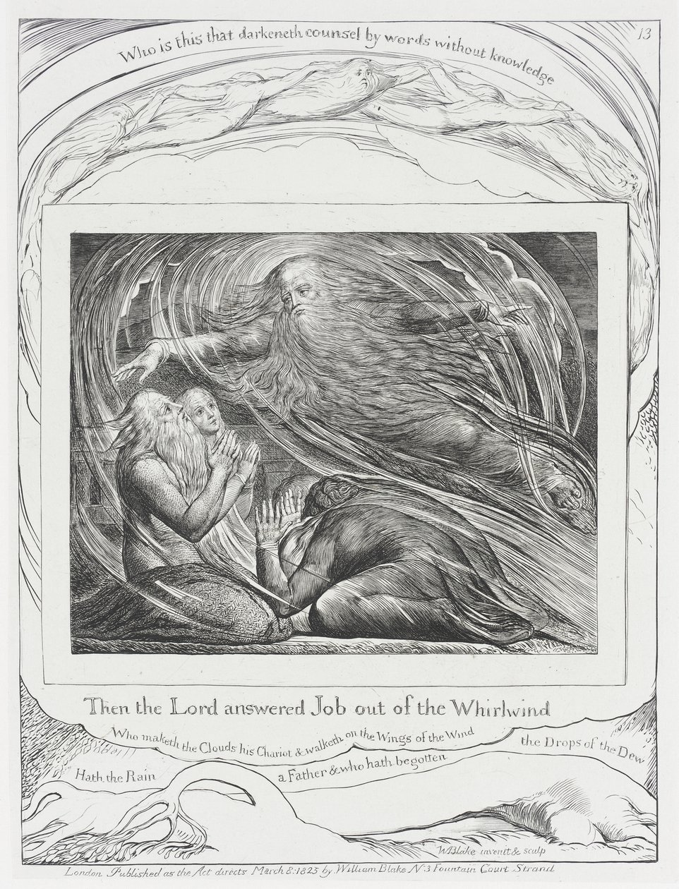 Pan odpowiada Hiobowi z wichru autorstwa William Blake