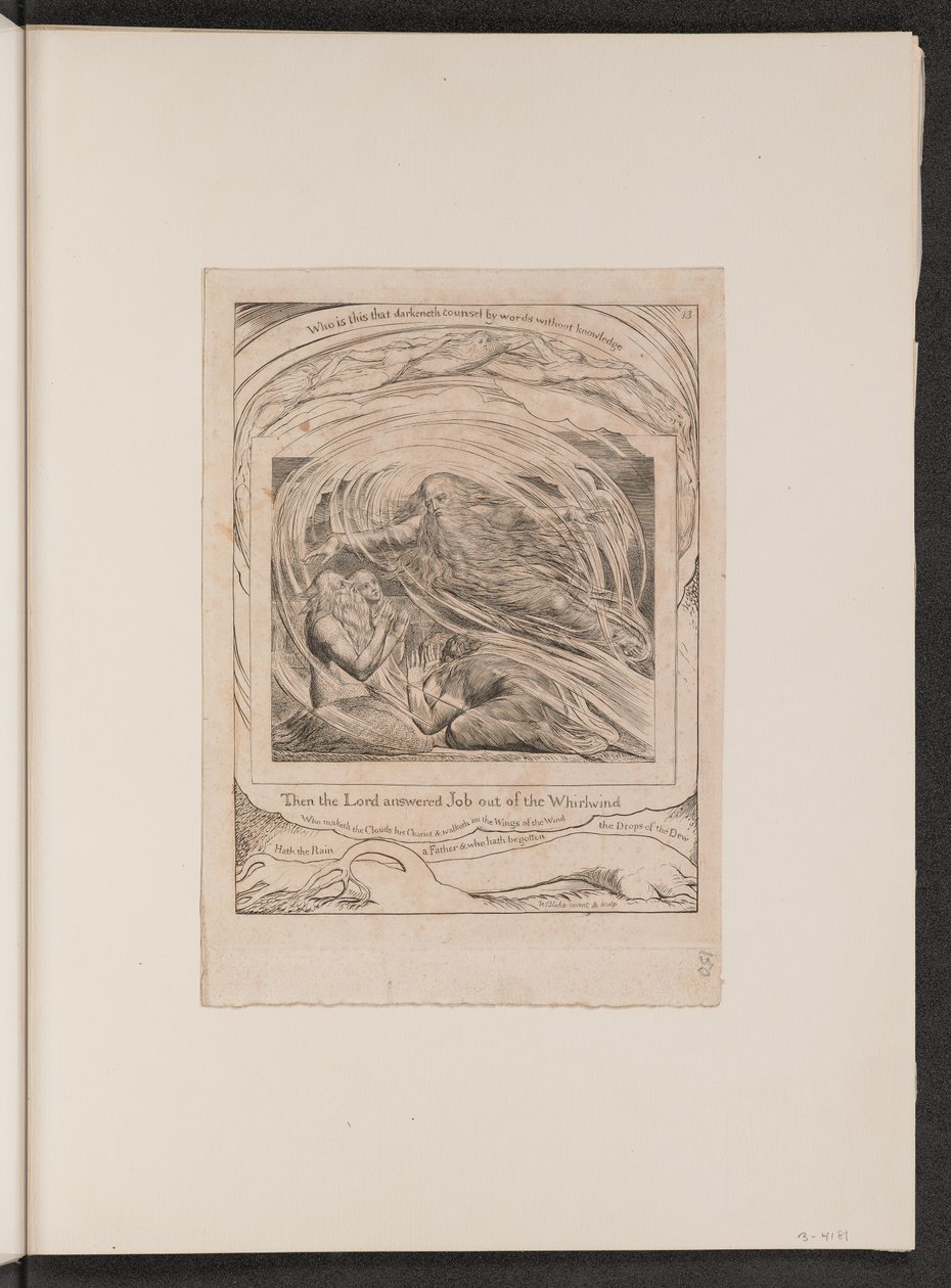 Pan odpowiada Jobowi z trąby powietrznej, 1825. autorstwa William Blake