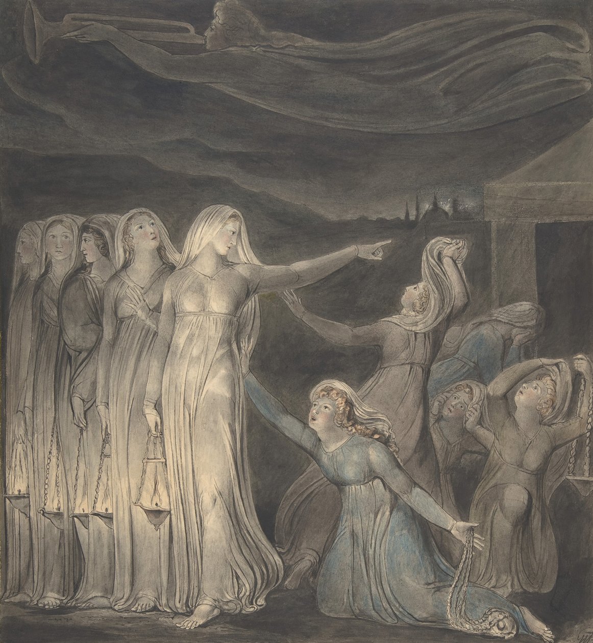 Przypowieść o pannach mądrych i głupich, ca. 1799-1800. autorstwa William Blake