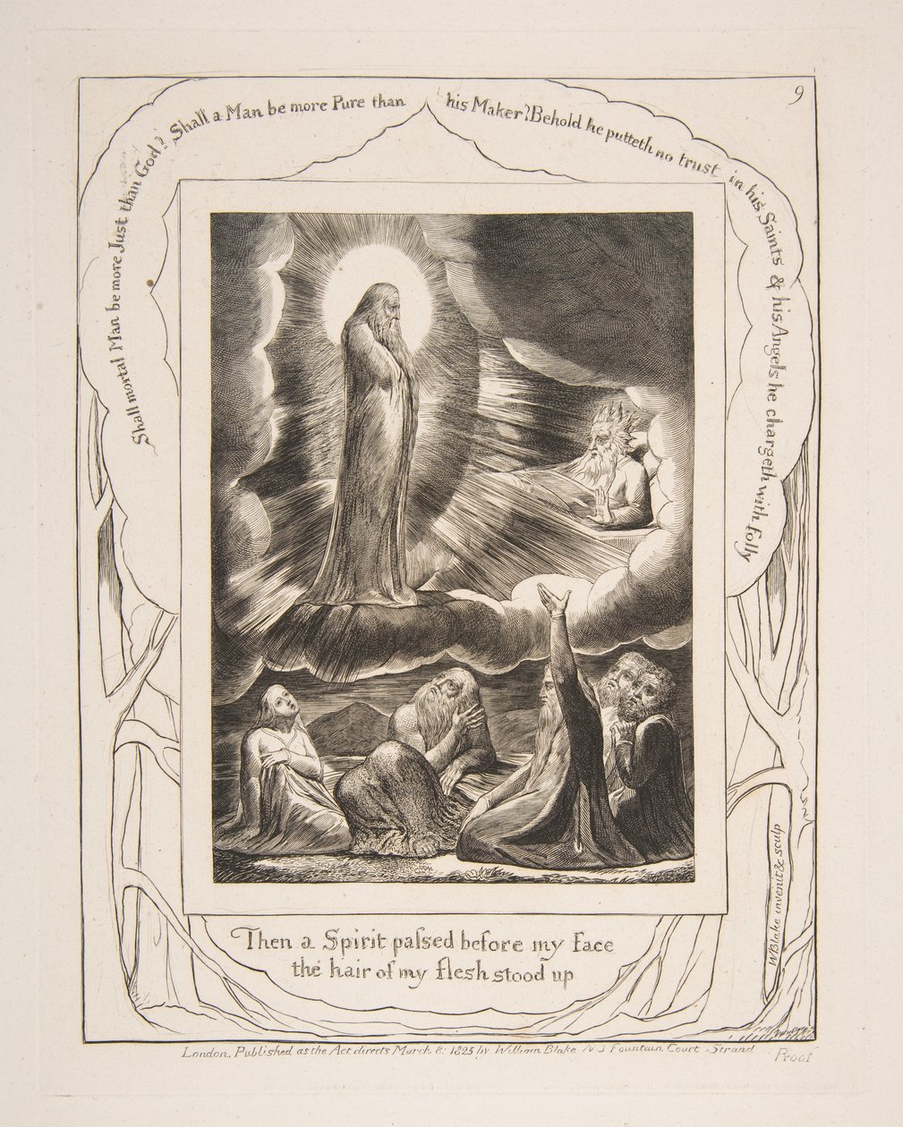 Wizja Elifaza, z ilustracji Księgi Hioba, 1825-26. autorstwa William Blake