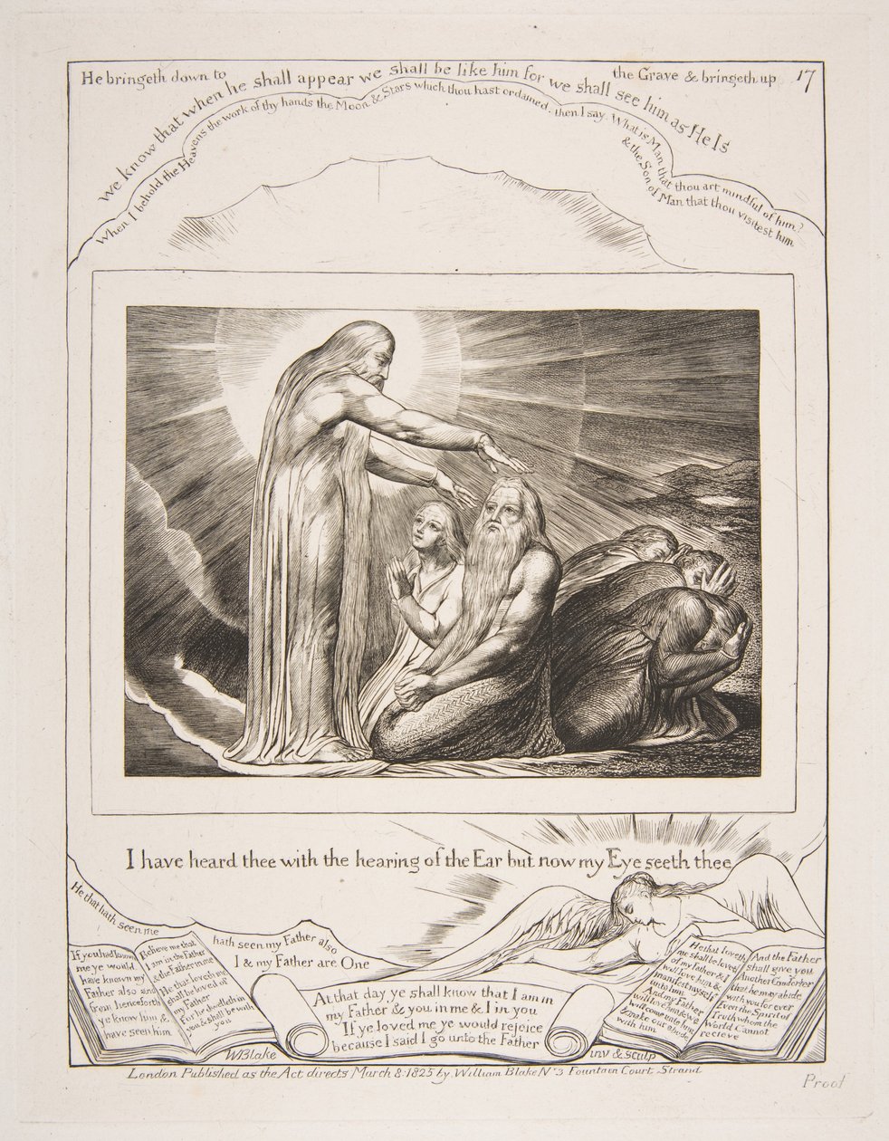 Wizja Boga, z ilustracji Księgi Hioba, 1825-26. autorstwa William Blake