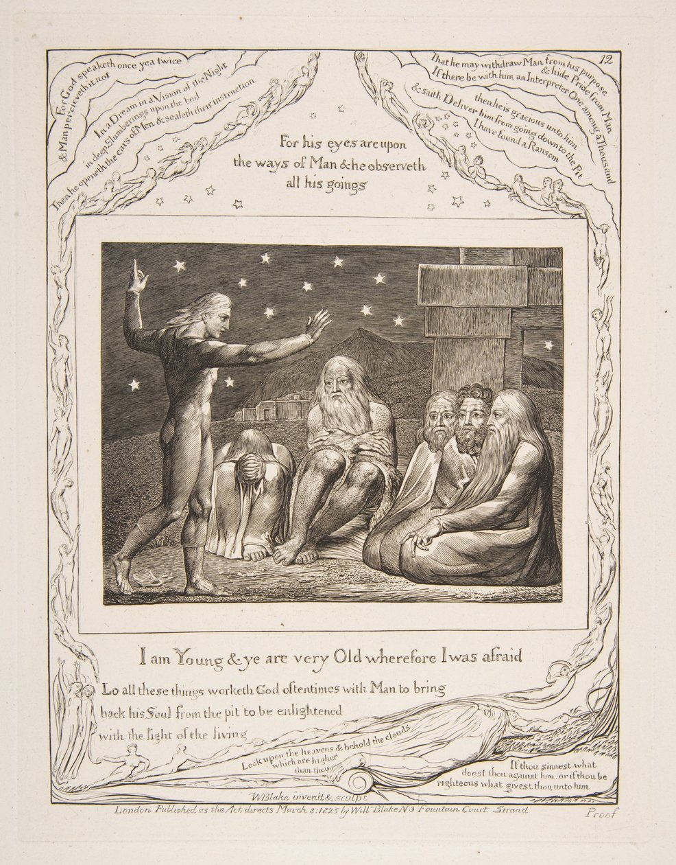 Gniew Elihu, z ilustracji Księgi Hioba, 1825-26. autorstwa William Blake