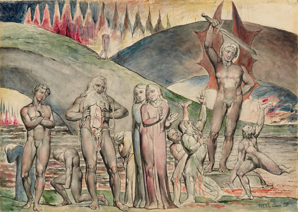 Schizmatycy i siewcy niezgody: Mahomet autorstwa William Blake