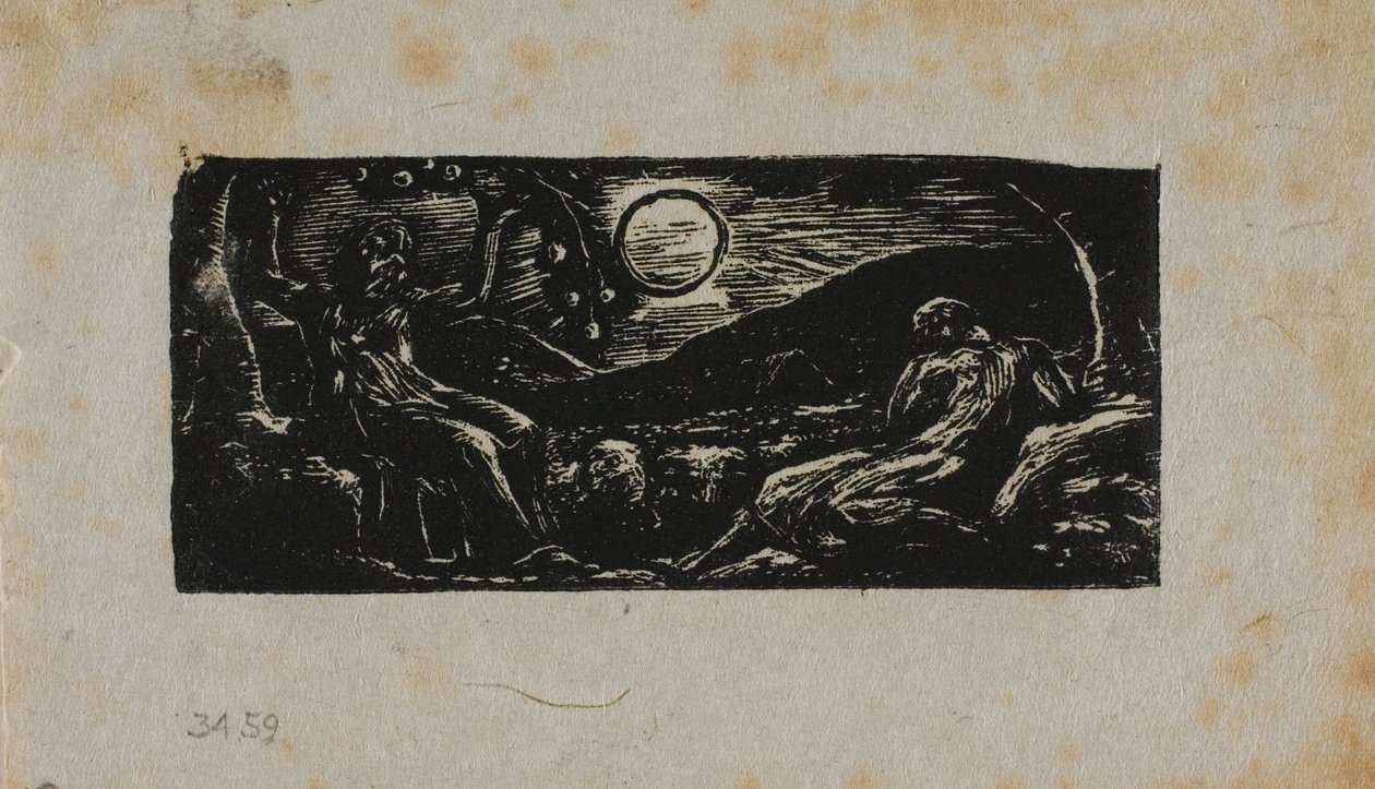Thenot pod drzewem owocowym, z Pastorals of Virgil autorstwa William Blake