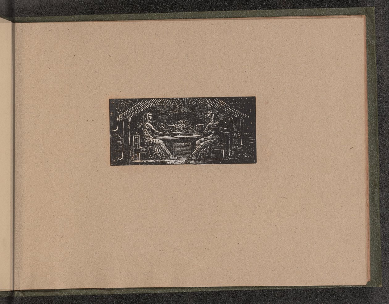 Thenot i Colinet jedzą wieczorny posiłek autorstwa William Blake