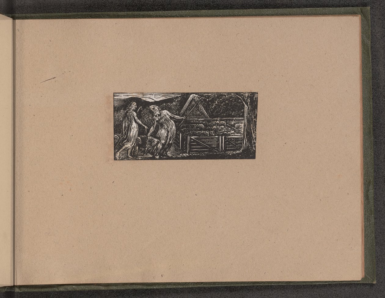 Thenot i Colinet prowadzą razem swoje stada, 1821. autorstwa William Blake