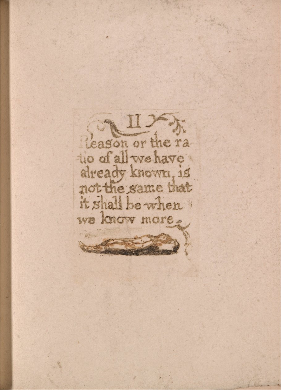 Nie ma religii naturalnej, Tablica 11, II Powód czy stosunek. . . . (Bentley b4) autorstwa William Blake