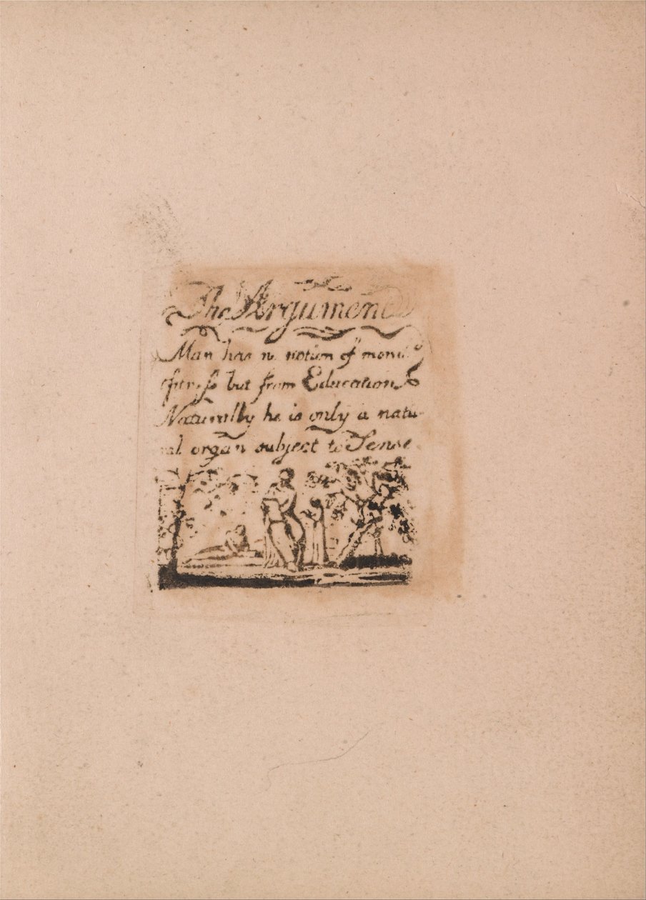 Nie ma religii naturalnej, Tablica 2, Argument . . . . (Bentley A3) autorstwa William Blake