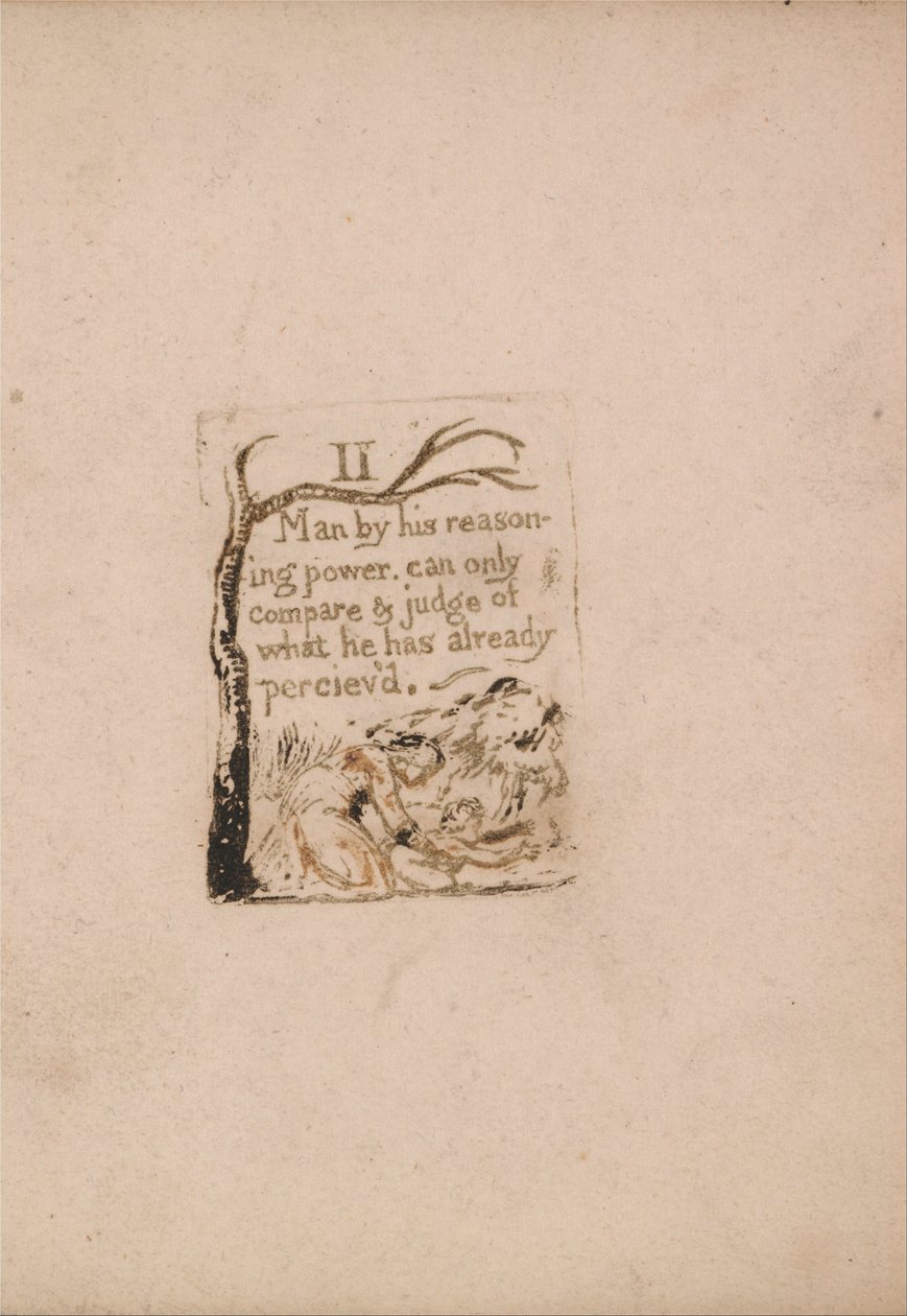 Nie ma religii naturalnej, Tablica 4, II Człowiek przez swoją moc rozumowania. . . . (Bentley A5) autorstwa William Blake
