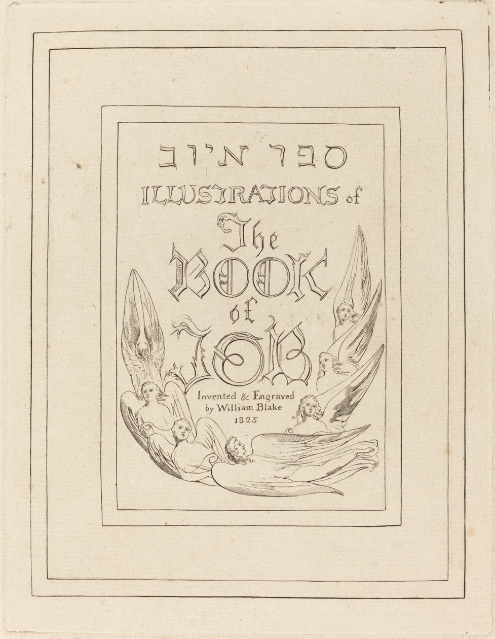 Strona tytułowa ilustracji grawerowanych do Księgi Hioba, 1825. autorstwa William Blake