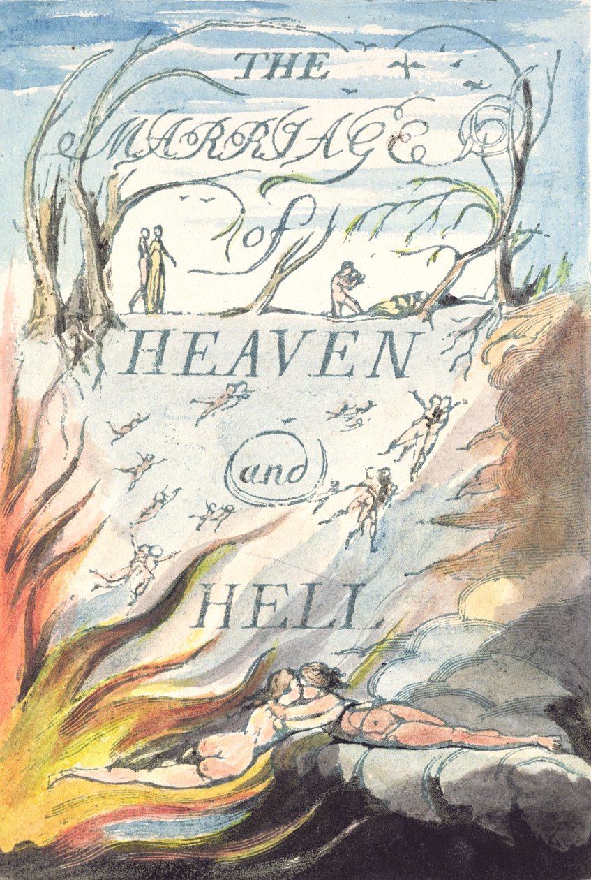 Strona tytułowa, z Wesela nieba i piekła autorstwa William Blake