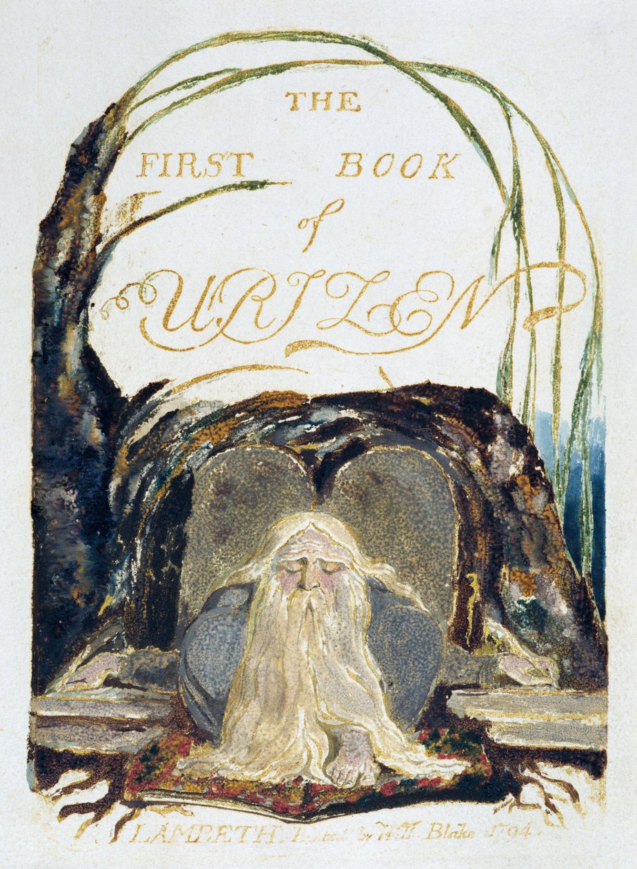Strona tytułowa, tablica 1 z „Pierwszej księgi Urizena” autorstwa William Blake