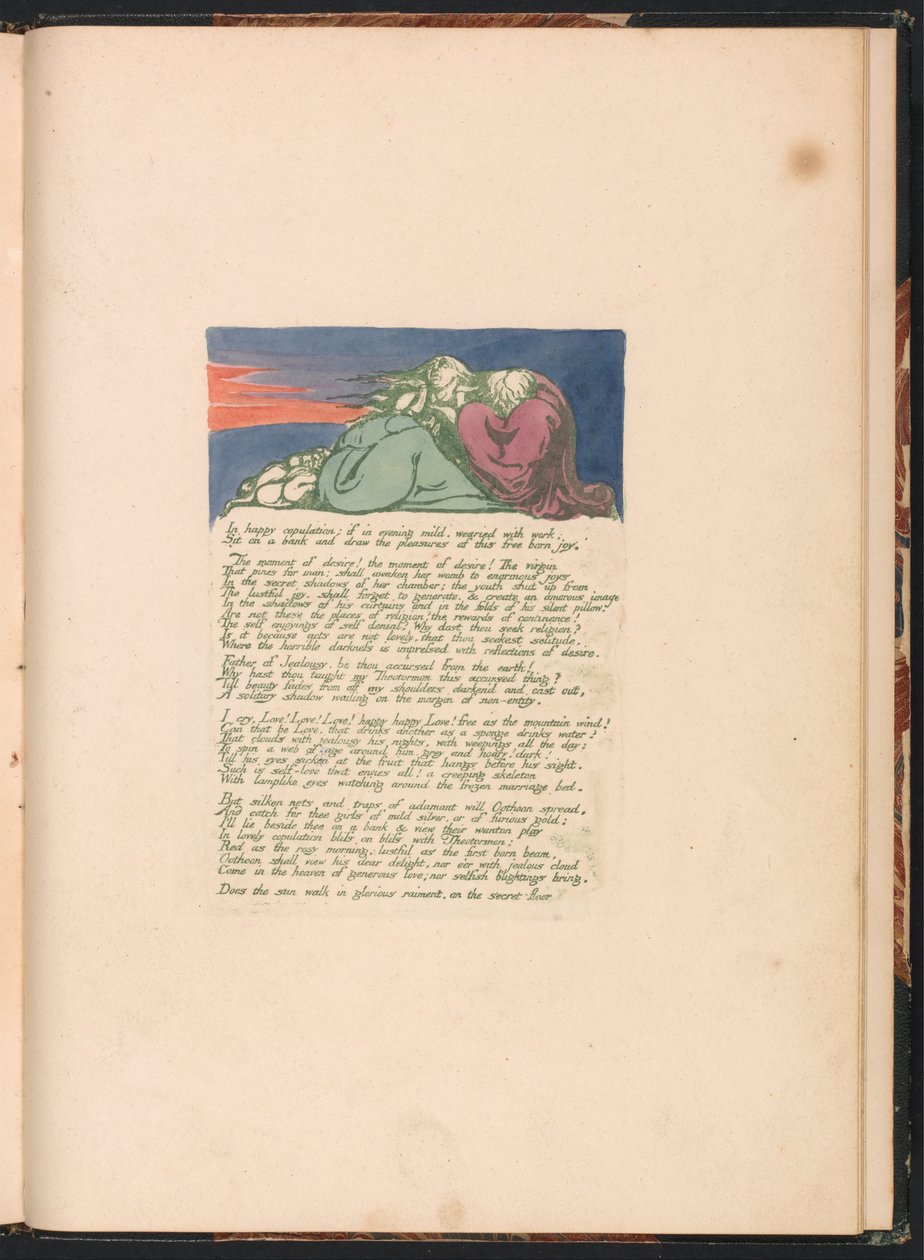 Wizje Córek Albionu, ilustracja 10, W szczęśliwej kopulacji. . . . autorstwa William Blake