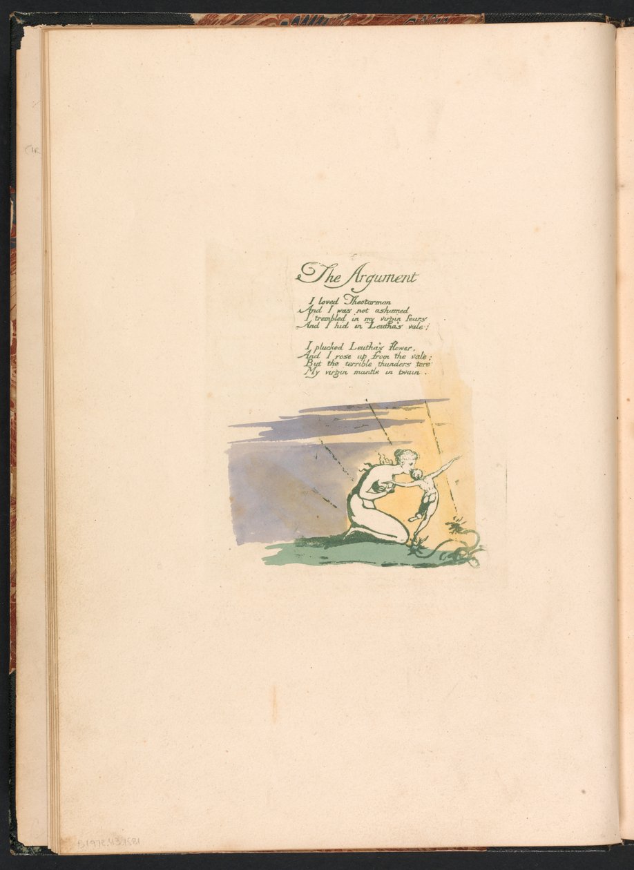 Wizje Córek Albionu, tablica 2, strona tytułowa autorstwa William Blake