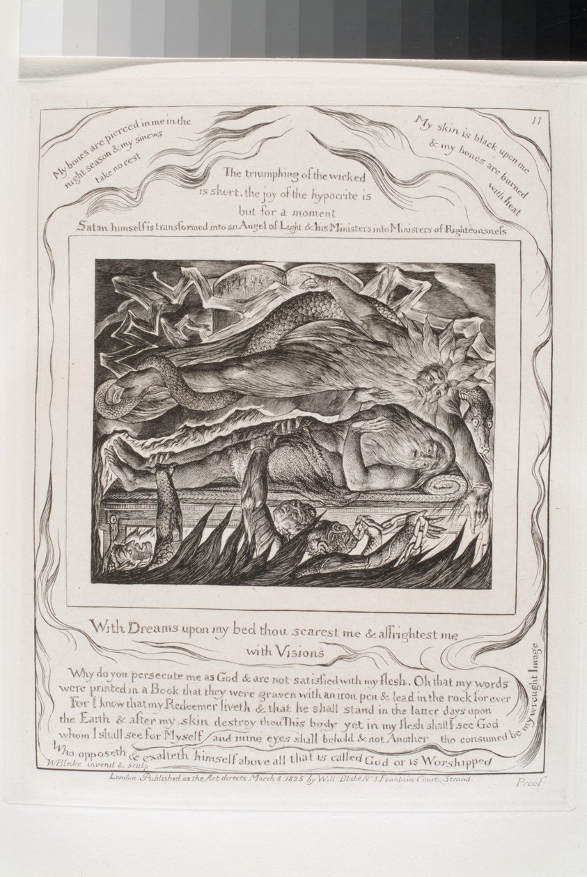 Z marzeniami na moim łóżku przerażasz mnie (grawerunek na india paper chine collé) autorstwa William Blake