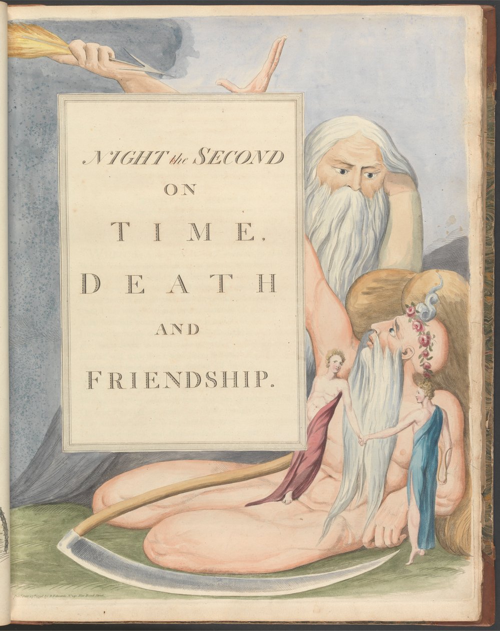 Nocne myśli Younga, strona 17, „Noc druga, na czas, śmierć i przyjaźń”. autorstwa William Blake