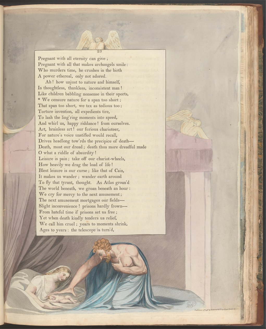 Nocne myśli Younga, strona 23, „Cenimy naturę za zbyt krótką rozpiętość” autorstwa William Blake