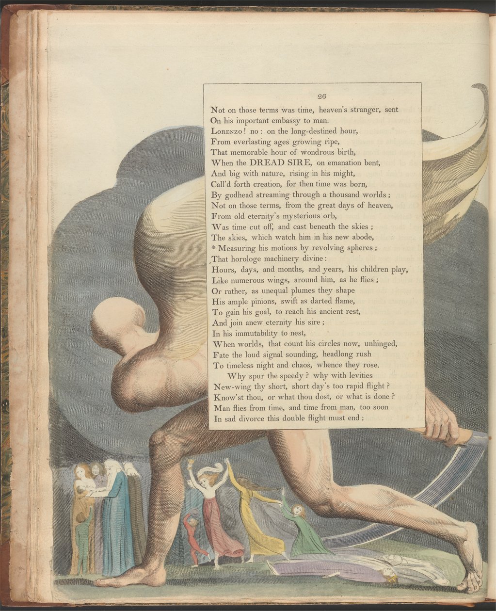 Nocne myśli Younga, strona 25, „Spójrz na niego, gdy przechodzi; co wtedy widać” autorstwa William Blake