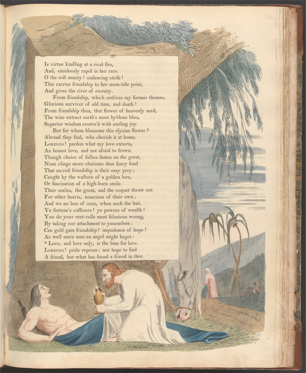 Nocne Myśli Younga, Strona 37, Miłość i tylko miłość jest pożyczką na miłość autorstwa William Blake