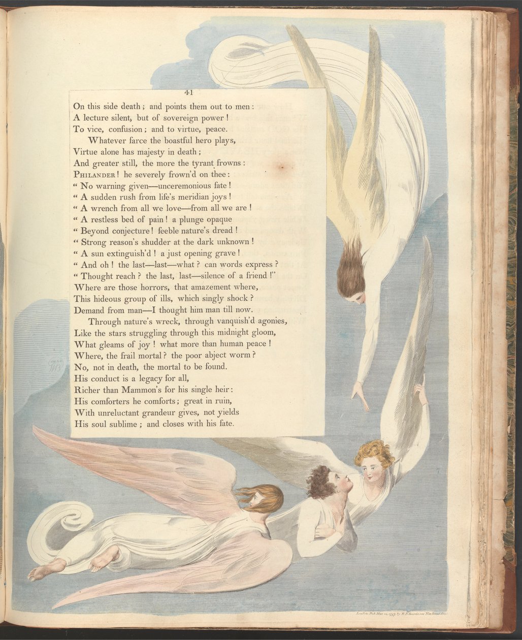 Nocne myśli Younga, strona 41, „Jeden promienny znak, łoże śmierci sprawiedliwych” autorstwa William Blake