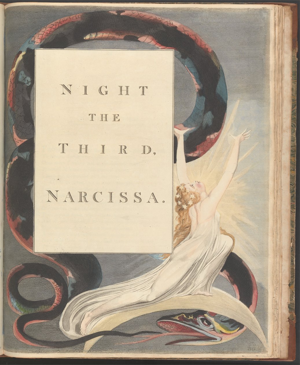 Nocne myśli Younga, strona 43, Noc trzecia, Narcyza. autorstwa William Blake