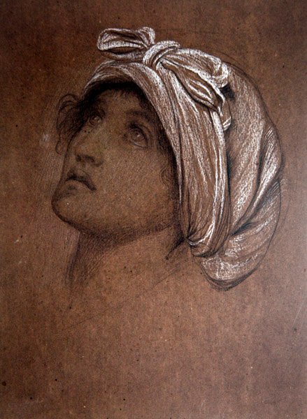 Studium na głowę tancerki do „Pieśń Miriam” autorstwa William Blake Richmond